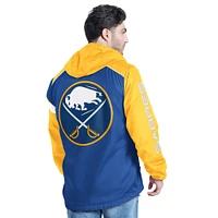Men's G-III Sports by Carl Banks Royal/Gold Buffalo Sabres Lateral Half-Zip Hoodie Jacket