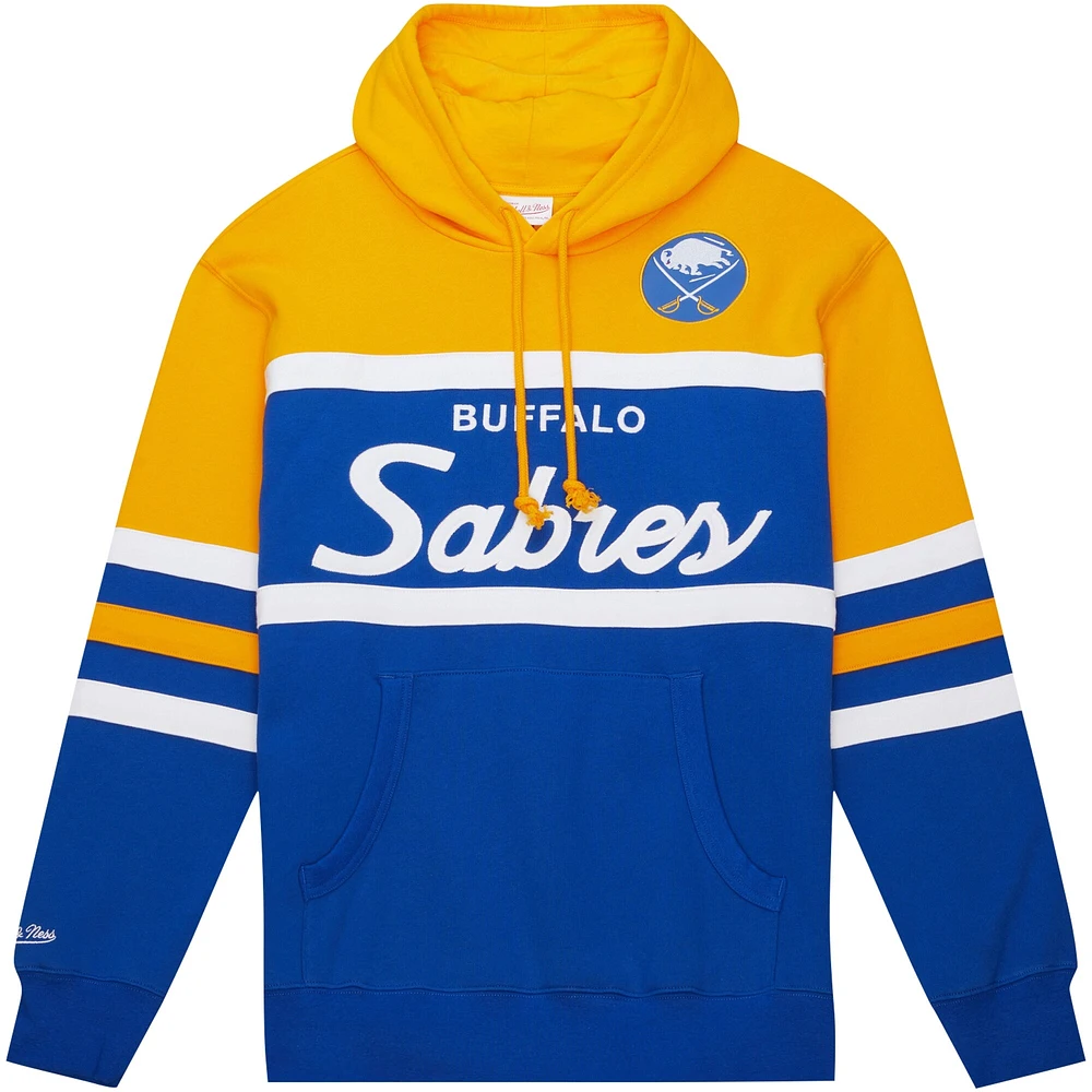 Chandail à capuchon d'entraîneur-chef des Sabres de Buffalo Royal/Or Mitchell & Ness pour hommes