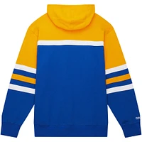 Chandail à capuchon d'entraîneur-chef des Sabres de Buffalo Royal/Or Mitchell & Ness pour hommes