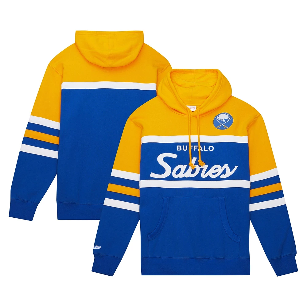 Chandail à capuchon d'entraîneur-chef des Sabres de Buffalo Royal/Or Mitchell & Ness pour hommes