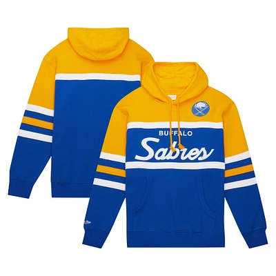 Chandail à capuchon d'entraîneur-chef des Sabres de Buffalo Royal/Or Mitchell & Ness pour hommes