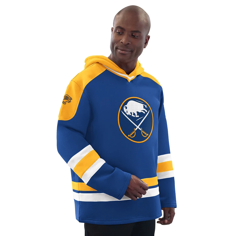 Men's Starter Royal/Gold Buffalo Sabres Hockey Pullover Hoodie