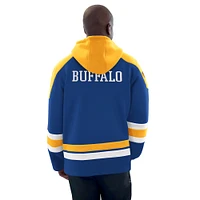 Men's Starter Royal/Gold Buffalo Sabres Hockey Pullover Hoodie