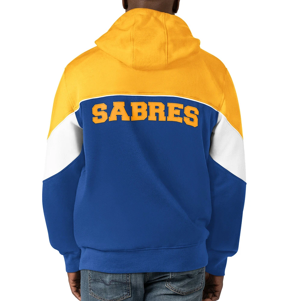 Sweat à capuche entièrement zippé Starter Royal/Gold Buffalo Sabres Power Forward pour hommes