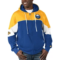 Sweat à capuche entièrement zippé Starter Royal/Gold Buffalo Sabres Power Forward pour hommes