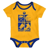 Ensemble de body trois pièces pour nouveau-né et bébé Buffalo Sabres Legend