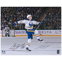 Rasmus Dahlin Buffalo Sabres Autographed 16" x 20" White Jersey Celebration Photograph