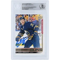 Carte de recrue authentifiée signée Rasmus Dahlin Buffalo Sabres 2018-19 Upper Deck Series 1 Young Guns Exclusives #201 #/100 Beckett Fanatics Witnessed