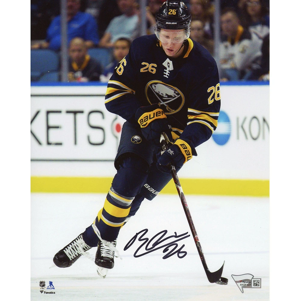 Rasmus Dahlin Buffalo Sabres autographiée 8'' x 10'' Première photo de patinage de la LNH