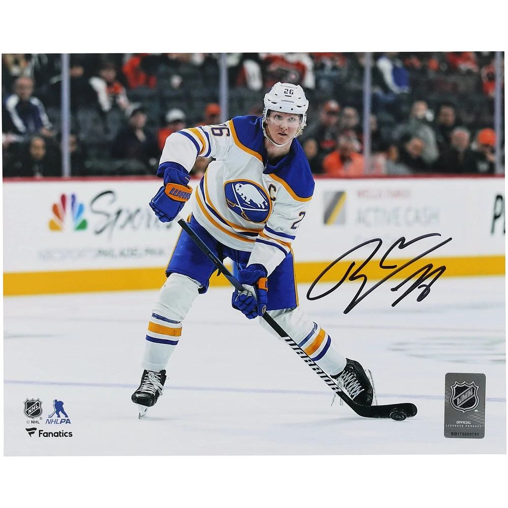 Rasmus Dahlin Buffalo Sabres Autographed 8" x 10" White Jersey Shooting Photograph