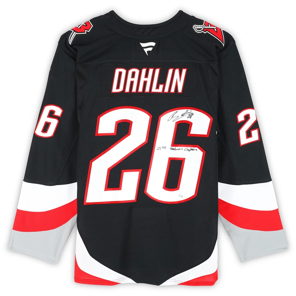 Rasmus Dahlin Buffalo Sabres Autographed Black Alternate Fanatics Premium Jersey with "21st Sabres Captain" Inscription - Limited Edition #1/10