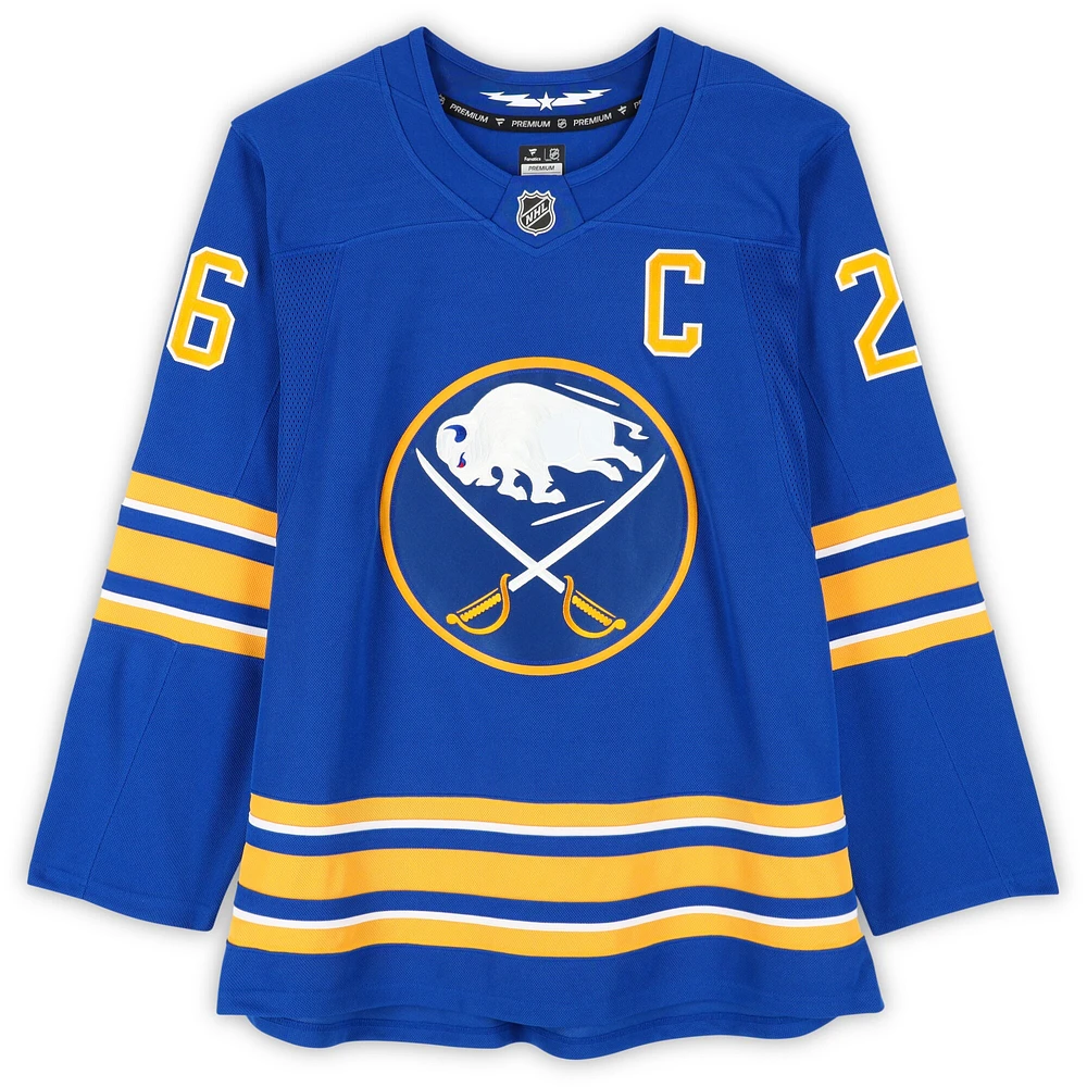 Maillot premium Royal Fanatics autographié par Rasmus Dahlin des Buffalo Sabres avec inscription « First Fanatics Jersey Signed » - Édition limitée n° 1/1