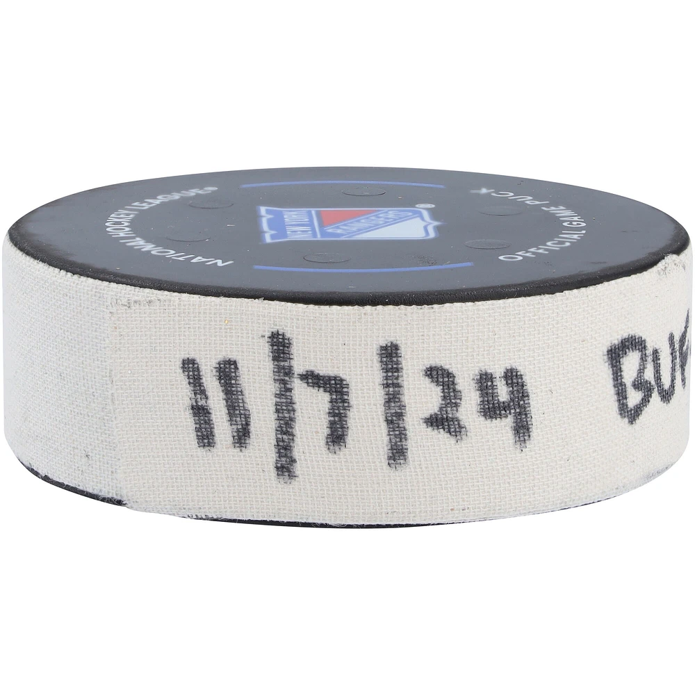 Rasmus Dahlin Buffalo Sabres Game-Used Goal Puck from November 7, 2024 vs. New York Rangers 