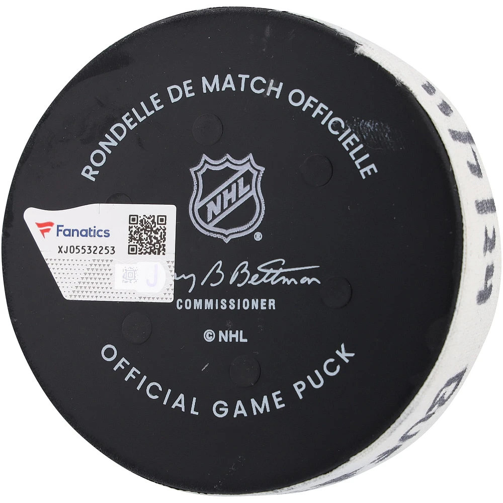 Rasmus Dahlin Buffalo Sabres Game-Used Goal Puck from November 7, 2024 vs. New York Rangers 