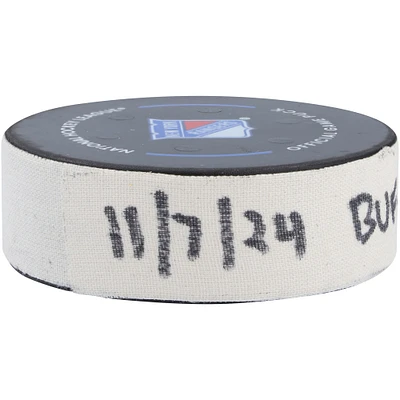 Rasmus Dahlin Buffalo Sabres Game-Used Goal Puck from November 7, 2024 vs. New York Rangers 