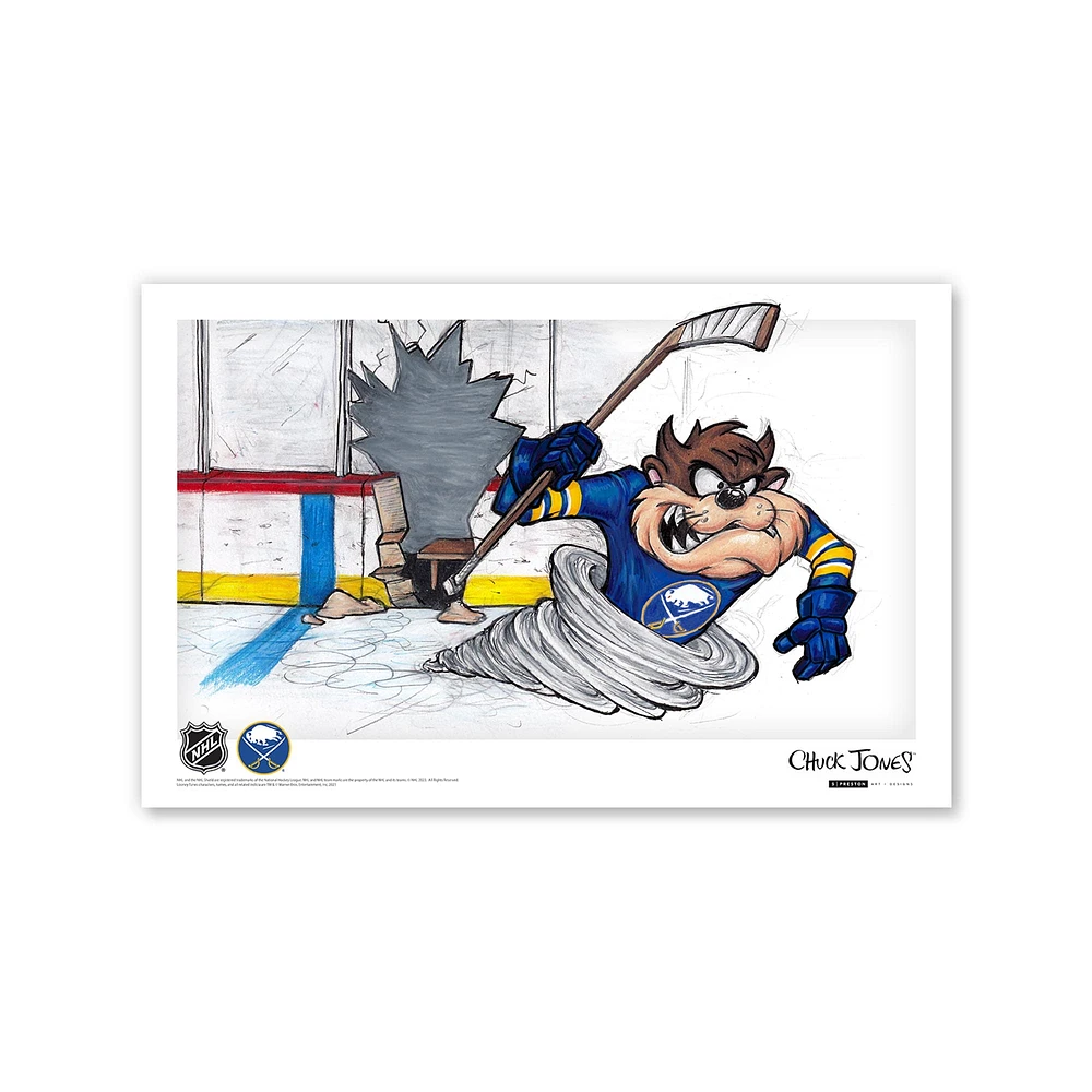 Tasmanian Devil Buffalo Sabres Looney Tunes 11" x 17" Poster Print