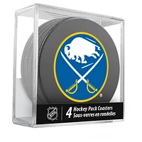 The Sports Vault Buffalo Sabres Four-Piece Puck Coaster Set