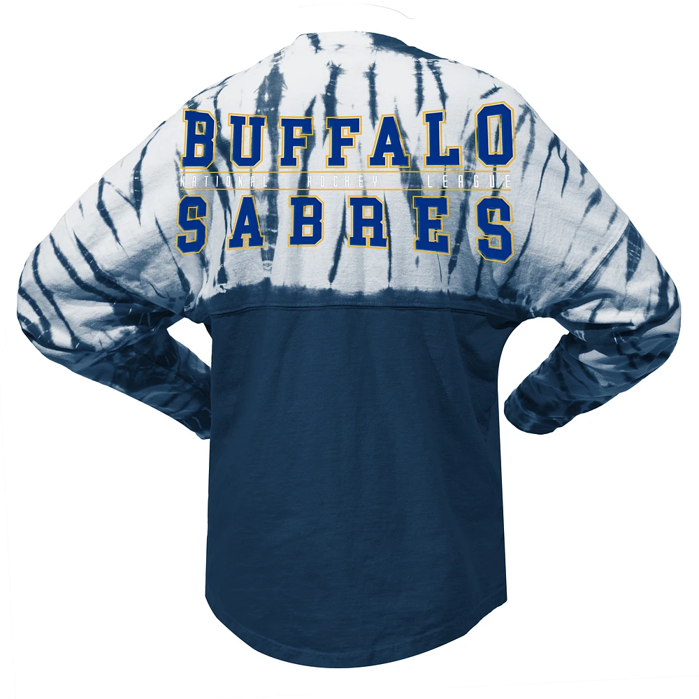 Unisex Spirit Jersey Navy Buffalo Sabres Crystal Half Dye Long Sleeve T-Shirt