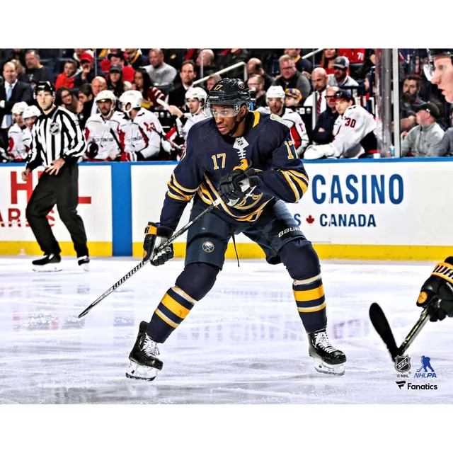 Victor Olofsson Buffalo Sabres Unsigned Blue Jersey Skating vs. Washington Capitals Photograph