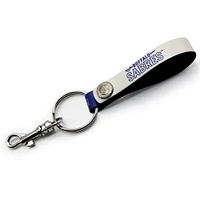 White Buffalo Sabres Personalized Leather Loop Keychain
