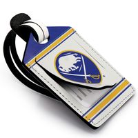 White Buffalo Sabres Personalized Leather Luggage Tag