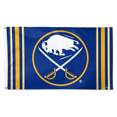 Drapeau simple face de luxe WinCraft Buffalo Sabres 3' x 5' avec logo rayé