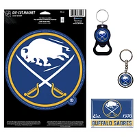 Lot de 4 porte-clés et aimants WinCraft Buffalo Sabres