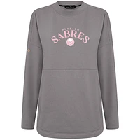 Women's Levelwear  Gray Buffalo Sabres Mother's Day Beaudry Arched Pullover Sweatshirt