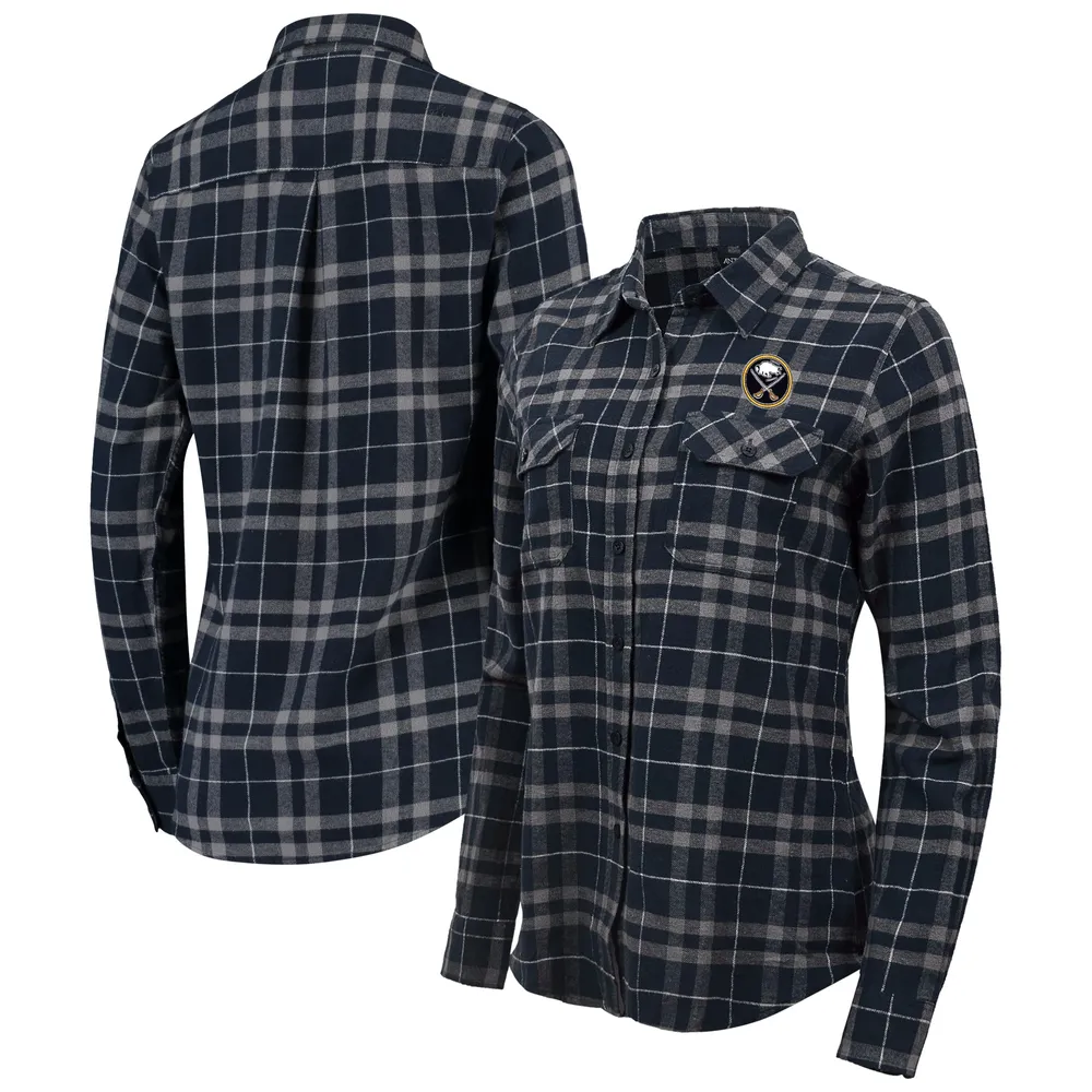 Lids Buffalo Sabres Antigua Women's Stance Plaid Button-Up Long Sleeve Shirt  - Navy/Gray