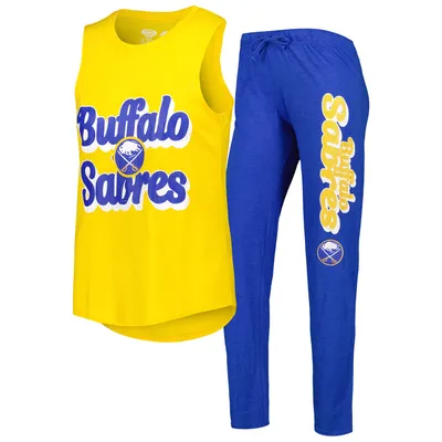 Buffalo Sabres Concepts Sport Women's Meter Muscle Tank Top & Pants Sleep Set - Gold/Heather Royal