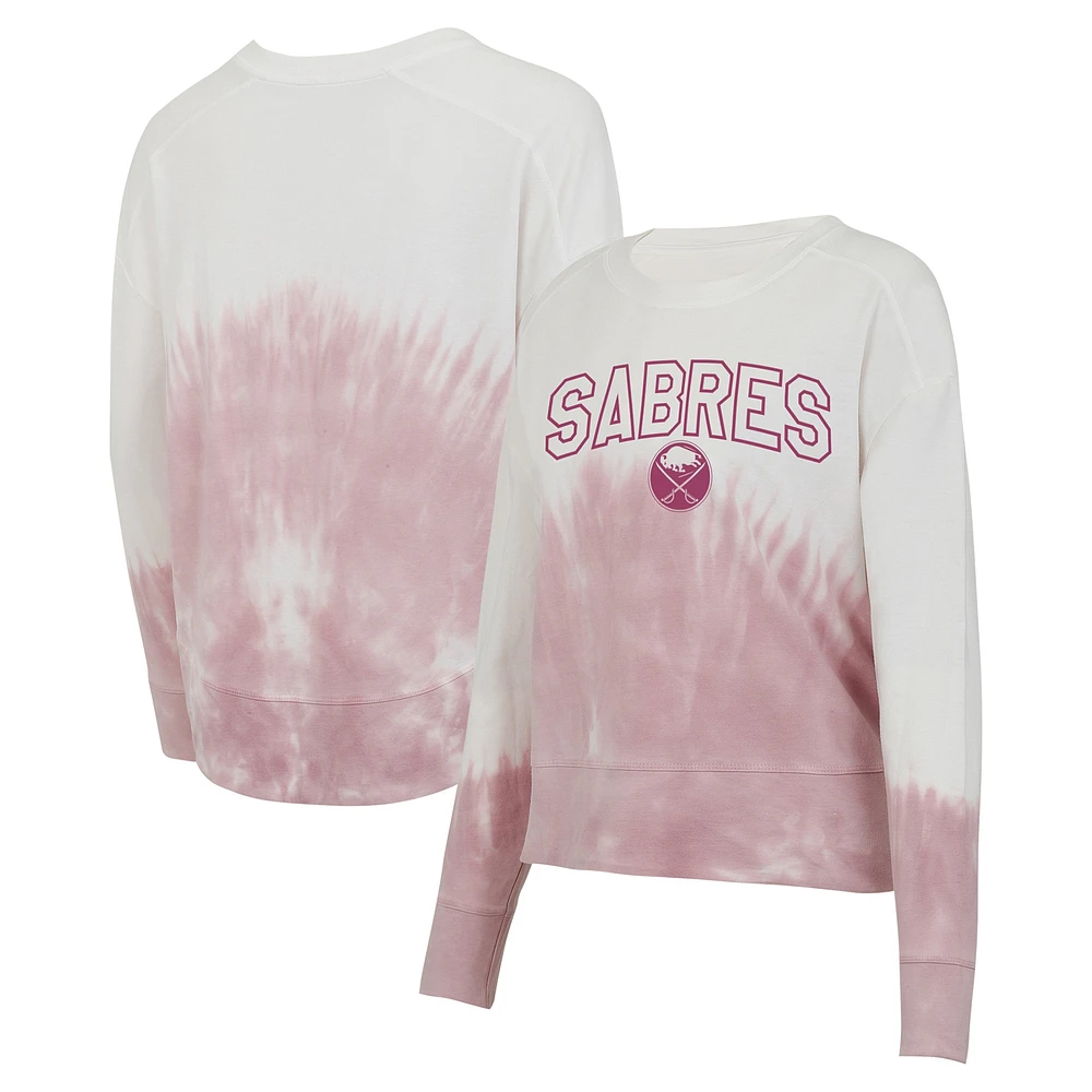 T-shirt à manches longues Concepts Sport rose/blanc Buffalo Sabres Orchard Tie-Dye pour femmes