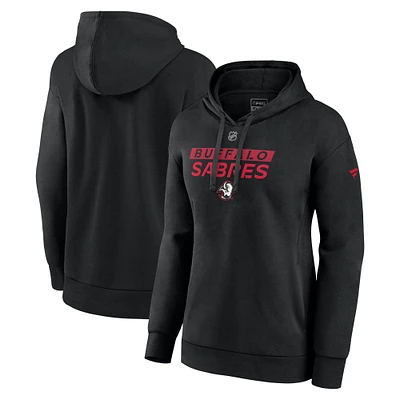 Women's Fanatics  Black Buffalo Sabres Authentic Pro Pullover Hoodie