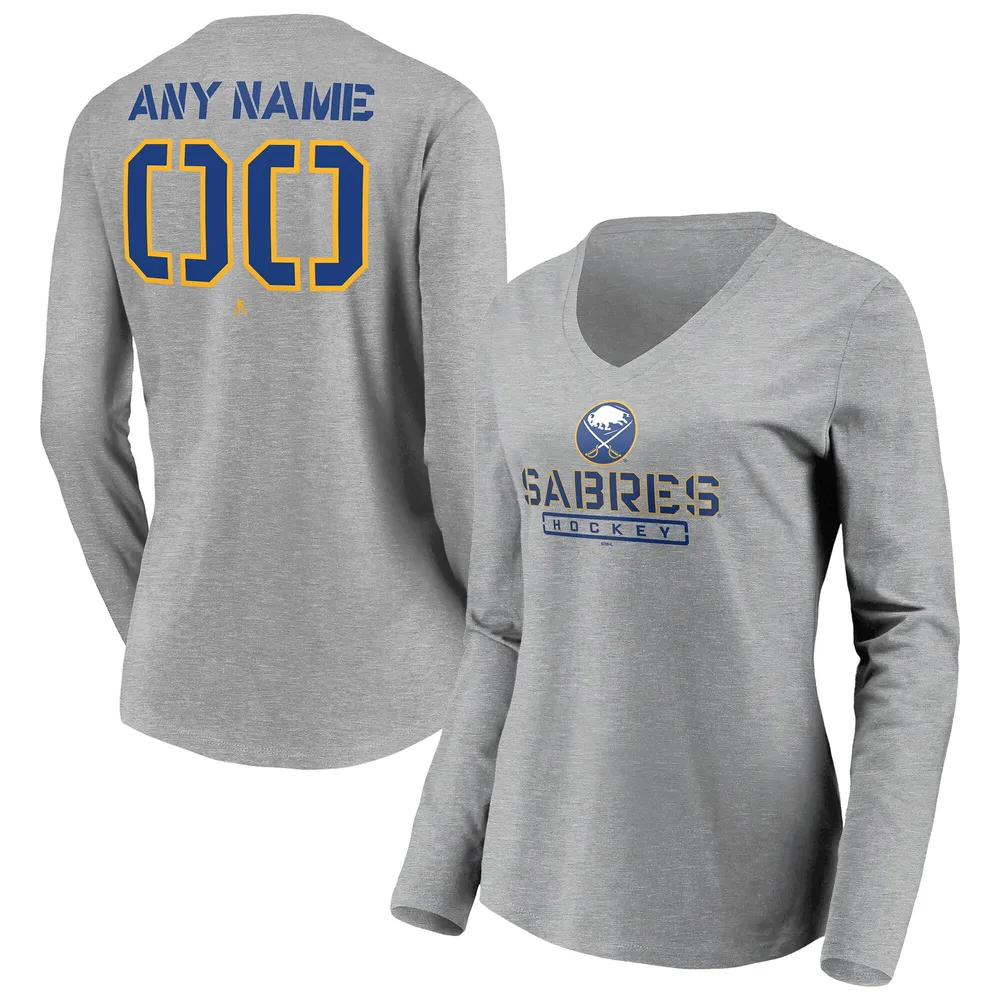 Lids Buffalo Sabres Fanatics Branded Women's Any Name & Number Personalized  Evanston Stencil Long Sleeve V-Neck T-Shirt - Gray