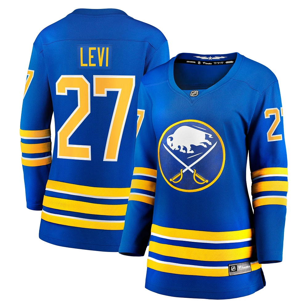 Maillot de joueur échappé à domicile Fanatics Devon Levi Royal Buffalo Sabres pour femmes