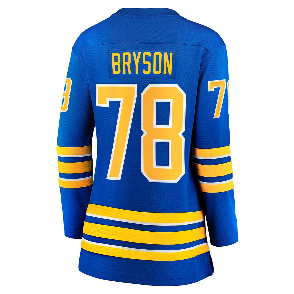 Maillot de joueur échappé à domicile des Royal Buffalo Sabres Jacob Bryson Fanatics pour femmes