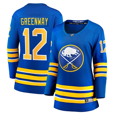 Maillot Fanatics Jordan Greenway Royal Buffalo Sabres Home Breakaway pour femmes