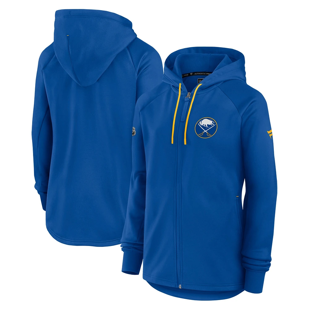 Veste polaire entièrement zippée Fanatics Royal Buffalo Sabres Authentic Pro Rink pour femme