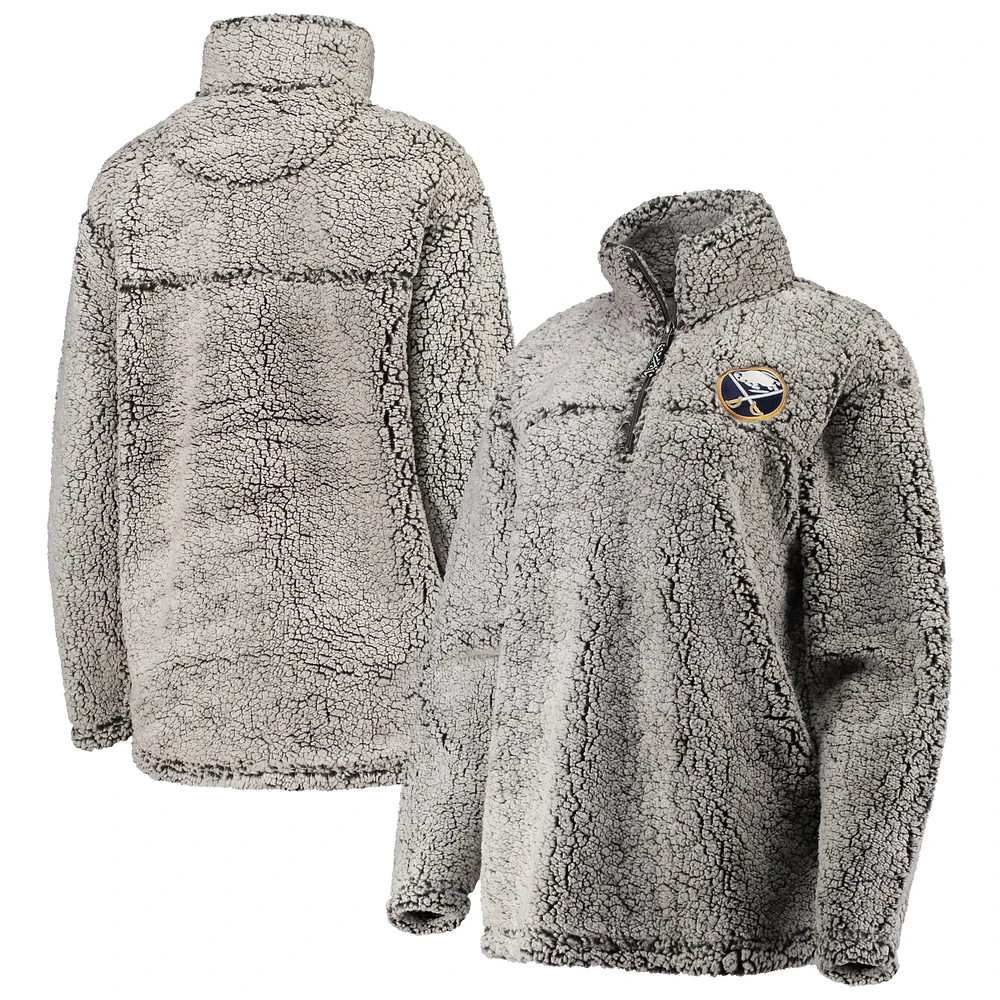 Veste G-III 4Her by Carl Banks grise pour femme Buffalo Sabres en sherpa à quart de zip