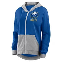 Women's  Royal Buffalo Sabres Hit It French Terry Full-Zip Hoodie