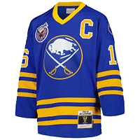 Maillot de joueur la ligne bleue 1992 Mitchell & Ness Pat LaFontaine Royal Buffalo Sabres pour jeunes