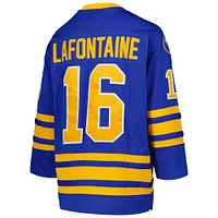 Maillot de joueur la ligne bleue 1992 Mitchell & Ness Pat LaFontaine Royal Buffalo Sabres pour jeunes