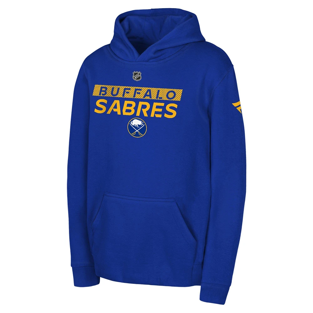 Youth Royal Buffalo Sabres Authentic Pro Wordmark Fleece Pullover Hoodie