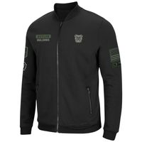 Men's Colosseum Black Butler Bulldogs OHT Military Appreciation High-Speed Bomber Full-Zip Jacket