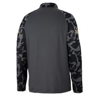 Men's Colosseum Charcoal Butler Bulldogs OHT Military Appreciation Long Range Raglan Quarter-Zip Jacket