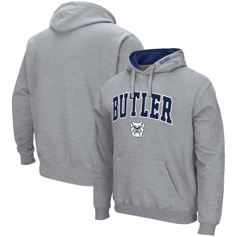 Chandail à capuchon Colosseum gris chiné Butler Bulldogs Arch & Logo pour hommes 3.0