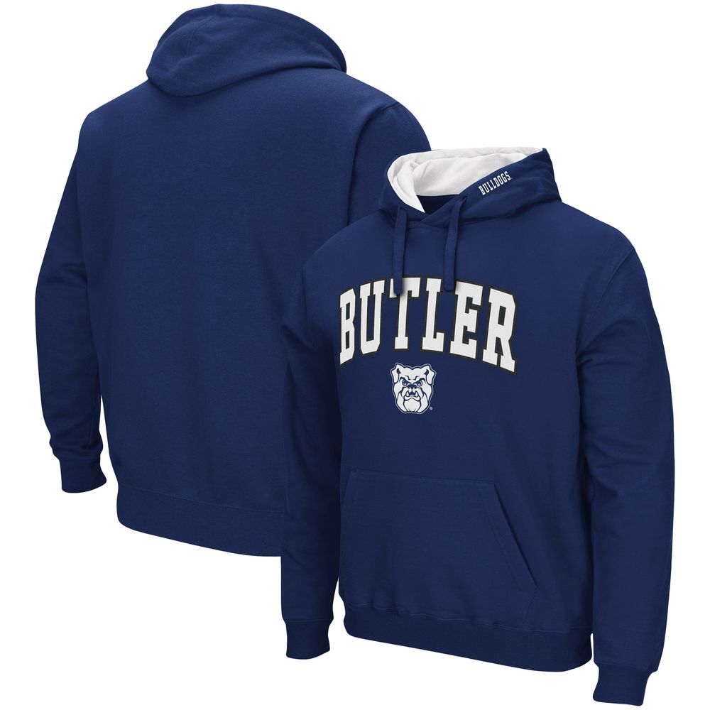 Men's Colosseum Navy Butler Bulldogs Arch and Logo Pullover Hoodie