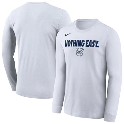 T-shirt à manches longues Nike White Butler Bulldogs 2025 On-Court Bench pour homme