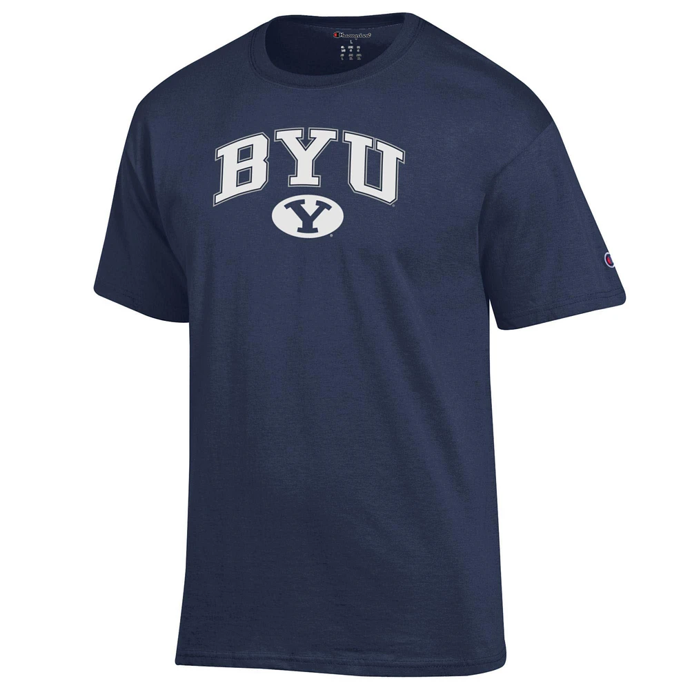 Men's Champion  Navy BYU Cougars Arch Over Logo T-Shirt