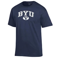 Men's Champion  Navy BYU Cougars Arch Over Logo T-Shirt