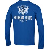 Men's Champion Royal BYU Cougars Team Stack Long Sleeve T-Shirt